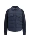 Brunello Cucinelli Jacket With Iconic Jewelry Details In Blue