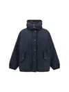 Brunello Cucinelli Puffer Jackets With Hood And Pockets In Blue