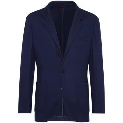 Brunello Cucinelli Cashmere Single-breasted Jacket In Blue