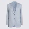 Brunello Cucinelli Tailored Jacket With Back Vent And Front Pockets In Blue