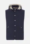 Brunello Cucinelli Hooded Vest In Blue Colored