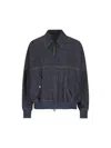 Brunello Cucinelli Denim-effect Twill Bomber Jacket With Shiny Zip In Blue Denim