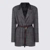 Brunello Cucinelli Women Monile Houndstooth Blazer In Gray