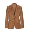 Brunello Cucinelli Cuoio Suede Leather Jacket In Brown