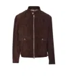 Brunello Cucinelli Bomber Leather Jacket Clothing In Brown