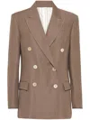 Brunello Cucinelli Monili-detail Twill Blazer In Brown