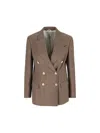 Brunello Cucinelli Double-breasted Blazer Jackets Brown In Brown