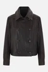 Brunello Cucinelli Cropped Caban Casual Jackets And Parka Brown In Brown