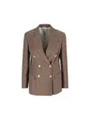 Brunello Cucinelli Double-breasted Blazer Jackets Brown In Brown
