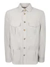 Brunello Cucinelli Suede Lamb Leather Jacket In Beige In Brown