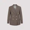 Brunello Cucinelli Cotton And Linen Waistcoat Jackets Beige In Brown