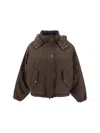 Brunello Cucinelli Cropped Down Jacket Casual Jackets And Parka Brown In Brown