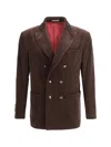 Brunello Cucinelli Velvet Blazer Jacket In Brown