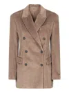 Brunello Cucinelli Corduroy Double-breasted Jacket In Brown