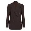 Brunello Cucinelli Women Blazer With Monili In Brown