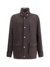 Brunello Cucinelli Long-sleeved Casual Jacket In Brown