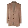 Brunello Cucinelli Brown Wool Blazer In Brown