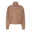 Brunello Cucinelli Leather Jacket With Button Detail And Front Pockets In Brown