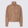 Brunello Cucinelli Leather Jacket With Button Detail And Front Pockets In Brown