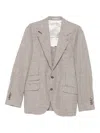 Brunello Cucinelli Single-breasted Check Blazer Clothing In Gray