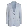 Brunello Cucinelli Tailored Jacket With Back Vent And Front Pockets In Clear Blue