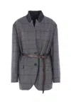 Brunello Cucinelli Women Monile Houndstooth Blazer In Gray