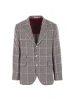 Brunello Cucinelli Blazer 'horse' Notch Lapel Back Vent In Gray