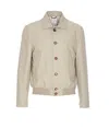 Brunello Cucinelli Elasticized Waist Kaky Jacket Pockets In Green