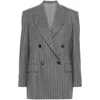 Brunello Cucinelli Pinstripe Double-breasted Blazer In Grey