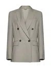 Brunello Cucinelli Double-breasted Blazer In Jackfruit