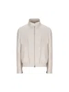 Brunello Cucinelli Textured High-collar Coat With Zip Closure In Jut