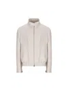 Brunello Cucinelli Textured High-collar Coat With Zip Closure In Jut