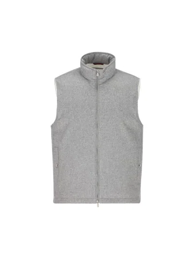 Brunello Cucinelli Jackets In Light Gray+panama