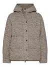 Brunello Cucinelli Women Reversible Wool And Silk Down Jacket In Multi