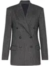 Brunello Cucinelli Women Techno Wool Carded Chevron Jacket With Monile In Multicolor