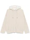 Brunello Cucinelli Ribbed Knit Layered Jacket With Stand-up Collar In Multicolor