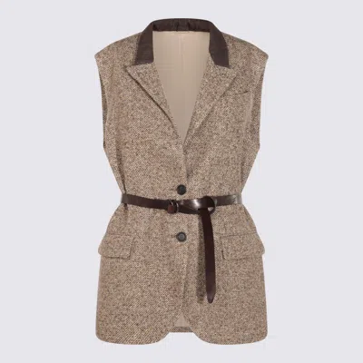 BRUNELLO CUCINELLI JACKETS OCRA/PANAMA/NERO