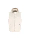 Brunello Cucinelli White Vest In Nylon Blend In Off White+linseed