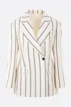 Brunello Cucinelli Striped Double-breasted Blazer In Panama+black