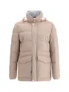 Brunello Cucinelli Men Cashmere Down Jacket In Neutral