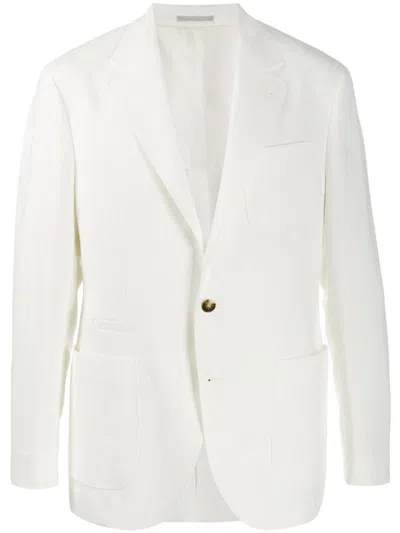 Brunello Cucinelli Single-breasted Fitted Blazer In White