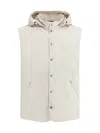 Brunello Cucinelli White Vest In Nylon Blend In White
