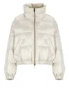 Brunello Cucinelli Cropped Tech Down Jacket In White