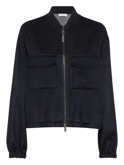 Brunello Cucinelli Jackets With Pockets In Blue
