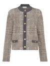 Brunello Cucinelli Jacquard Cardigan In Gray