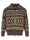 Brunello Cucinelli Multicolor Jacquard Cardigan In Multicolor