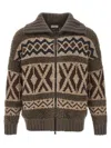 Brunello Cucinelli Multicolor Jacquard Cardigan In Multicolor