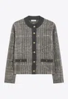 Brunello Cucinelli Jacquard Cardigan With Dazzling Check Embroidery In Multi