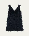 Brunello Cucinelli Jacquard Fringe Shift Dress In Blue