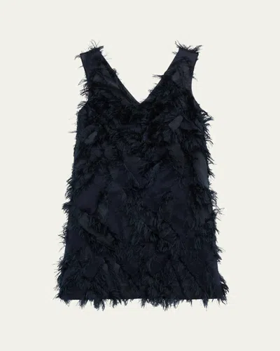 BRUNELLO CUCINELLI JACQUARD FRINGE SHIFT DRESS